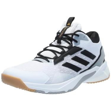 Imagem de adidas Crazyflight 5 Tênis masculino de cano médio para uso interno, Branco/Preto/Cinza, 41
