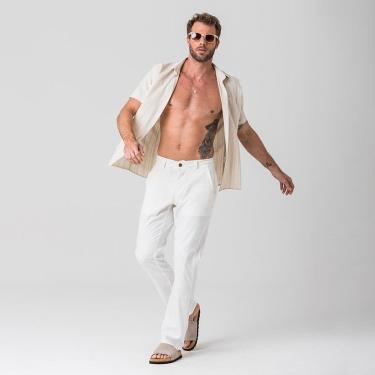 Imagem de Calça Jogger Sarja Branca Masculina Rock e Soda-Masculino