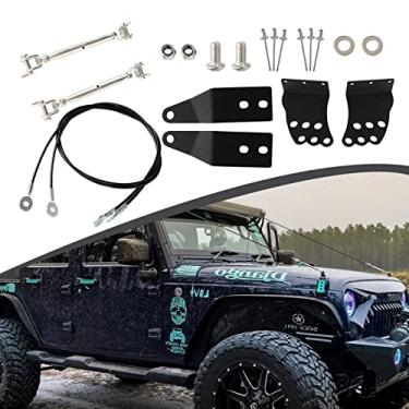 Imagem de Kit de elevadores de canos MFC (para acessórios exteriores TJ Jeep Wrangler 1997-2006, para Jeep Wrangler JL Exterior Accessories 2012-2019) através do protetor de selva, cabo de eliminação de obstáculo