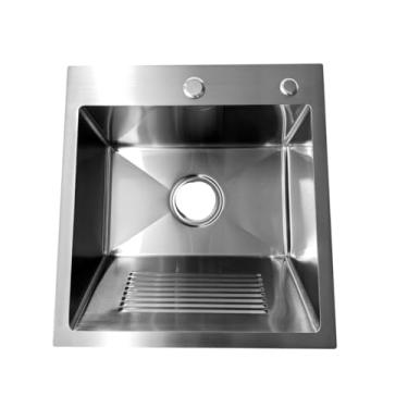 Imagem de Tanque Inox Quadrado Escovado Para Lavanderia 45x48x20cm