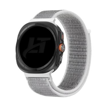 Imagem de Pulseira Nylon Loop LTimports compativel com Galaxy Watch Ultra LTE 47mm Sm-L705 / Sm-L705F (LT-Cinza-branco)