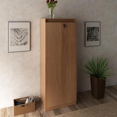 Imagem de Estante para Escritório 2 Portas com Chave ME4151 Tecno Mobili - Amendoa