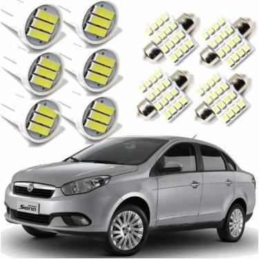 Imagem de Kit Lâmpada Super Led Fiat Grand Siena 2012 2013 2014 2015 - Blue Lion