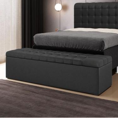 Imagem de Calçadeira Alpha Estofada 195 para Cama Box King A-012 Couro Artificia