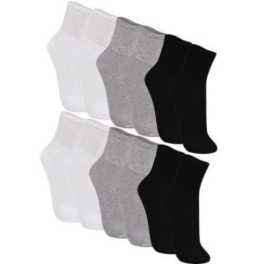 Imagem de Kit 12 Pares de Meias Esportivas Atoalhada Trifil Cano Medio , Mescla,