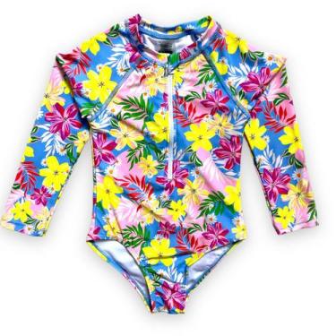 Imagem de Maiô Menina Manga Longa Infantil Bebe Maio Proteção Uv 50 Biquini - An