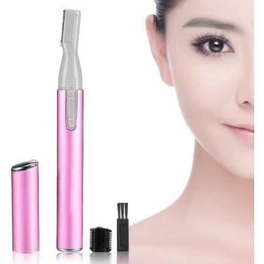 Imagem de Mini Aparador Depilador De Rosto Elétrico Caneta Rosa - Mkl