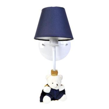 Imagem de Arandela 1 Lâmpada Ursinho Príncipe Marinho Bebê Infantil - Potinho de