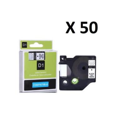 Imagem de Kit 50 Fitas Compatível Dymo D1 45013 Branca 12Mm - Geral