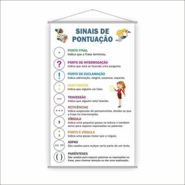 Imagem de Banner Pedagógico Escolar Sinais De Pontuação 80X50Cm - Plimshop
