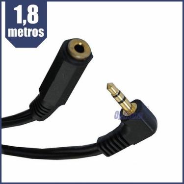 Imagem de Cabo Extensor P2 Fêmea / P2 Macho Pino 90 Graus - 1,80 Metros - MXT
