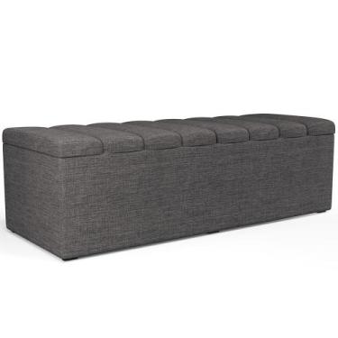 Imagem de Calçadeira Recamier Baú Para Cama De Casal King Dália 195x50 cm W01 Li