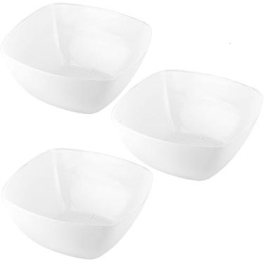Imagem de Jogo 3 Tigelas 600ml Pote Bowl Quadrado Pestiscos Sobremesa - Cl, Bran
