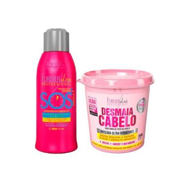 Imagem de Kit SOS 300ml e Máscara Desmaia Cabelo 350g Forever Liss - Forever Lis