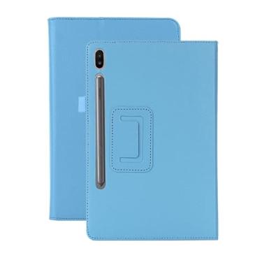Imagem de ZZOUGYY Capa de tablet para Samsung Galaxy Tab S6 10.5 T860 T865 T867 (versão 2019), capa de couro ultrafina com suporte para Galaxy Tab S6 2019 SM-T860 SM-T865 SM-T867 10,5 polegadas (azul claro)
