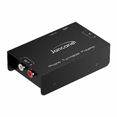 Imagem de Pré-amplificador para toca-discos Phono, pré-amplificador fonógrafo com entrada RCA/TRS, pré-amplificador fono para toca-discos com adaptador CC de 12 volts