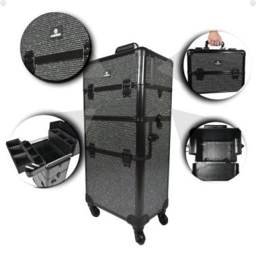 Imagem de Maleta Profissional Klass Vough 2 em 1 Preta Com Strass Ref:db-913t-bl