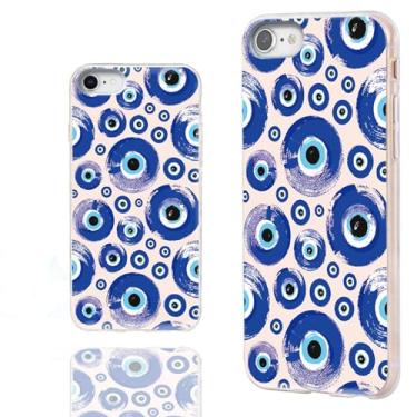 Imagem de Capa para iPhone SE 2022 2020, capa para iPhone 8 7, capa para iPhone 6S 6 para meninas mulheres homens, capas de TPU macio ARTIOSIT para iPhone SE 3rd 2nd 8/7 6S/6, bonito desenho animado azul magia