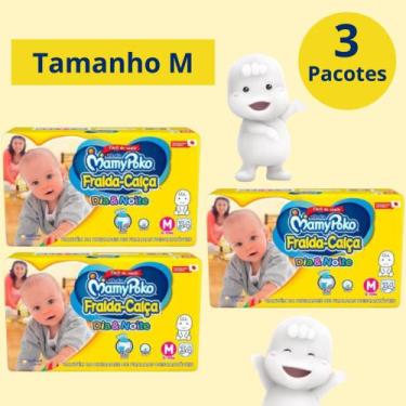 Imagem de Fralda Calça Mamypoko Dia e Noite Amarelo 3 Pacotes Tamanho M Com 34 U
