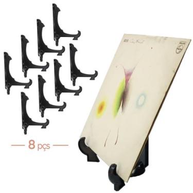 Imagem de Kit Com  8 Peças Suporte Para Pratos e Azulejos Preto 24cm - AC