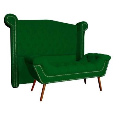 Imagem de Conjunto Cabeceira E Recamier Para Cama Box Casal King - Suede - Sv De
