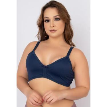 Imagem de Sutiã Vekyo Plus Size Sem Bojo Alça Reforçada, Mulher, G, Marinho