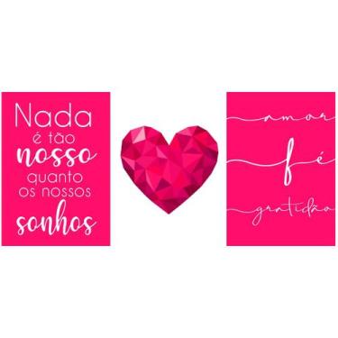 Imagem de Quadros plaquinhas MDF 3 pçs A4 - amor, fé, gratidão - 37 - OS ARCANJO