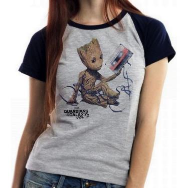 Imagem de Baby look blusa feminina ou Camiseta unissex  Groot fita  - Empório Du