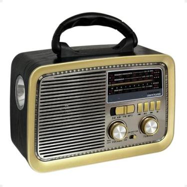 Imagem de Radio Retro Vintage Am Fm Longo Alcance Bluetooth Usb Bivolt - Genéric