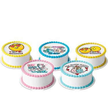 Imagem de 5 Papel Arroz comestível para mini bento cake  Bolo 10 Cm Redondo fest