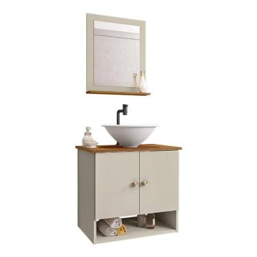 Imagem de Gabinete Banheiro Deli Lume Bco Torneira Valv Click Black