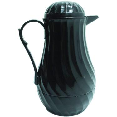 Imagem de Garrafa Térmica Nova 1l Preta Plástico Vintage Café Bulé Chá