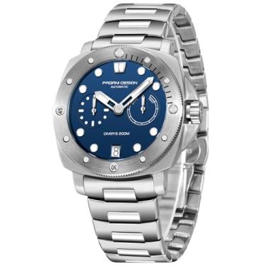 Imagem de Pagani Design relógios masculinos mecânicos automáticos GMT 42 mm aço inoxidável cristal de safira à prova d'água luminosos esportivos relógios de pulso masculinos, 1767 SS Azul, Casual