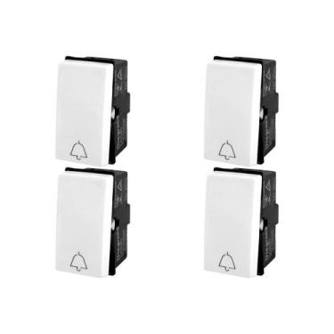Imagem de Kit C/4 - Modulo Pial Pop Branco Pulsador Campainha 2A. 250V