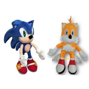 Imagem de Kit 2 Bonecos De Pelúcia Sonic E Tails Fofinho E Macio - R.B VARIEDADE