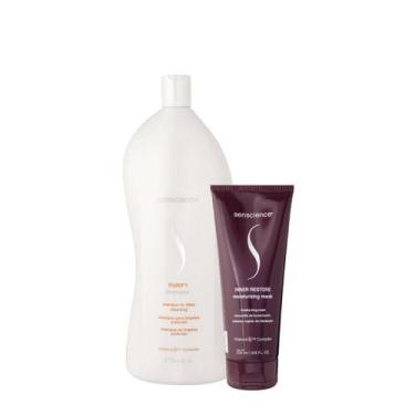 Imagem de Kit Senscience Purify Shampoo 1L e Inner Restore Máscara (2 produtos)