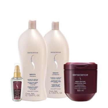 Imagem de Kit Senscience True Hue Smooth Inner Salon Total Oil (4 produtos)