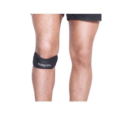 Imagem de Suporte Tendão Sub Patelar Tamanho Único Ajustável Kestal, Preto
