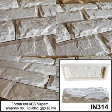 Imagem de 10 Forma 3d Tijolo Rockfaces Traverte 29x10cm ABS 2mm Molde 3d Para Ci