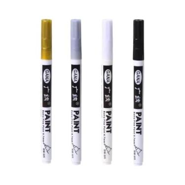 Imagem de Canetas Marcadoras Permanentes - 0,7mm Extra Finas - Preta e Branca - 