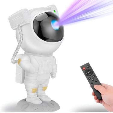 Imagem de Luminária Abajur Projetor Infantil de Teto Astronauta Galáxia Luz Notu