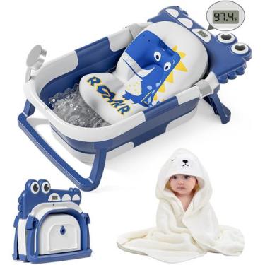 Imagem de Banheira Dobrável para Bebês MoreFeel com Termômetro e Toalha