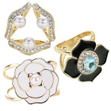 Imagem de Anéis de cachecol fivela e slides para mulheres, cachecóis, alfinetes, camiseta, prendedor para o lado 3CP