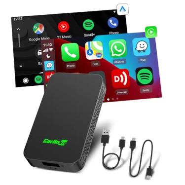 Imagem de CarlinKit Adaptador sem fio 5.0 serve para CarPlay com fio ou Android com fio Plug & Play Auto Plug & Play rápido fácil de usar Auto Connect para carros de 2015
