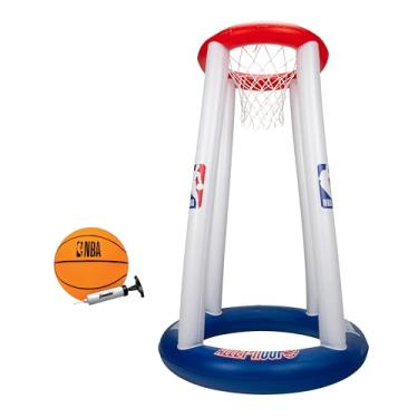 Imagem de Franklin Sports NBA Alley-Hoop Conjunto de cesta de basquete infantil inflável - Mini argola inflável para uso interno + externo + conjunto de basquete para crianças a partir de 3 anos - Brinquedo de
