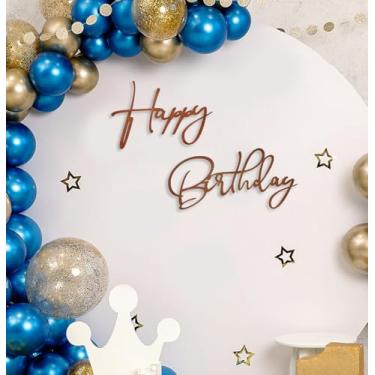 Imagem de MUNILAIL Placa marrom de feliz aniversário para pano de fundo - Sinal de feliz aniversário de feltro