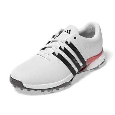 Imagem de Adidas Tênis de golfe masculino Tour360 24, Calçado branco/preto/vermelho lúcido, 42
