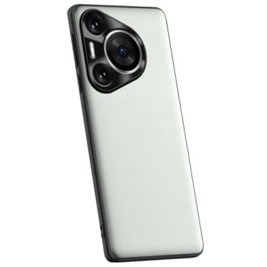 Imagem de HAO RIYLN Capa ultrafina para Huawei Pura 70 Ultra/70 Pro+/70 pro/70, capa de telefone de couro de luxo com proteção de câmera à prova de choque, cinza, 70 Pro+
