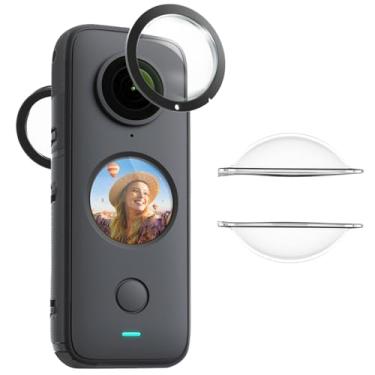 Imagem de Tedubax Protetor de lente para Insta360 one X2, protetor de lente removível PC capa protetora de lente para acessórios Insta 360 one X2 (2 conjuntos - 4 peças)