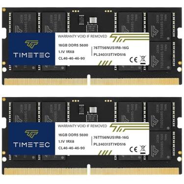 Imagem de Timetec Kit de 32 GB (2 x 16 GB) DDR5 5600MHz PC5-44800 Unbuffered Non-ECC 1.1V CL46 1Rx8 Single Rank 262 Pin SODIMM Laptop Memory RAM Upgrade